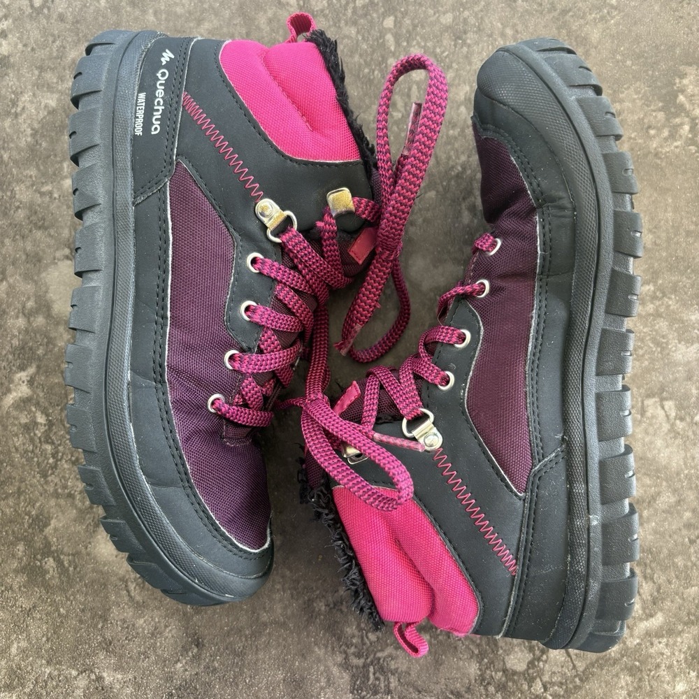 Quechua Decathlon Snow Contact Waterproof 100 Warm Hiking Boots Youth Size 2 - Picture 9 of 9
